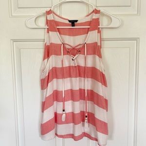AEROPOSTALE• Women’s Lace-Up Neckline Striped Tank Size- Small